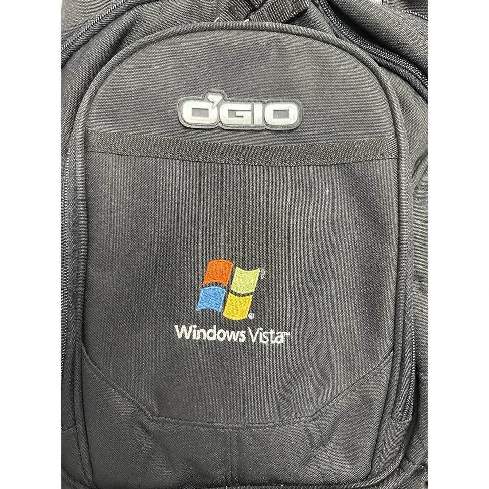 OGIO Windows Vista Backpack Black Laptop Bag Tech Specs Y2K Promo Rare